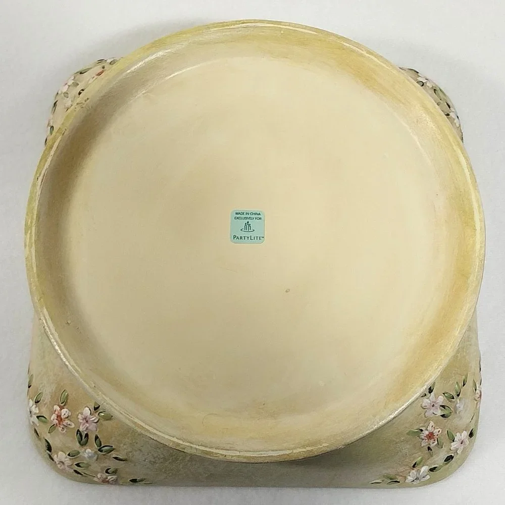 Vintage PartyLite Votive Pedestal Floral Design 6 Tealight Holder #1312